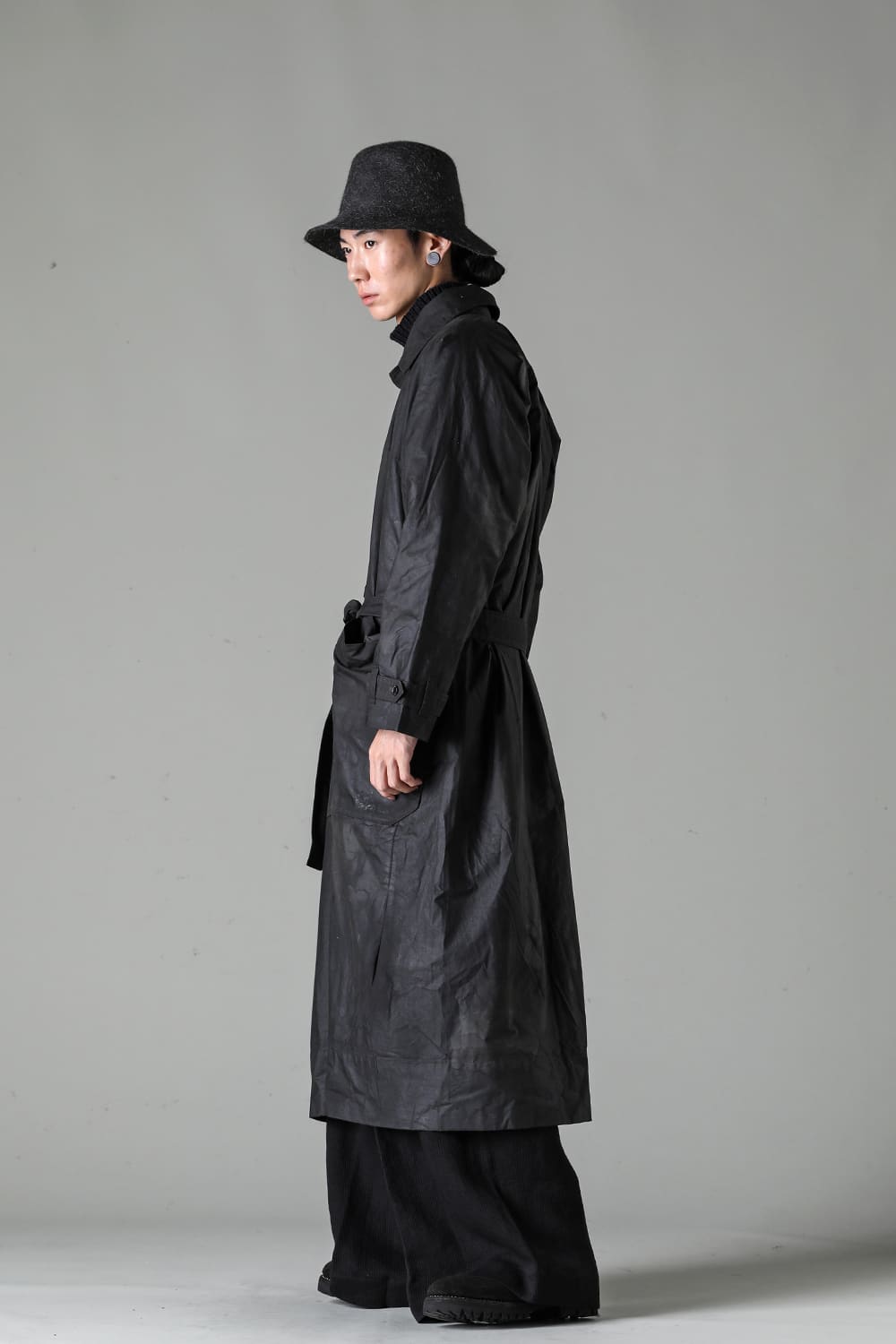 COAT#26 Black Khaki Waxed Cotton