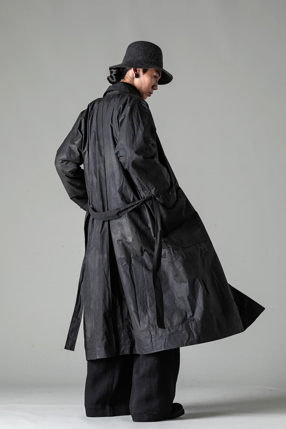 COAT#26 Black Khaki Waxed Cotton