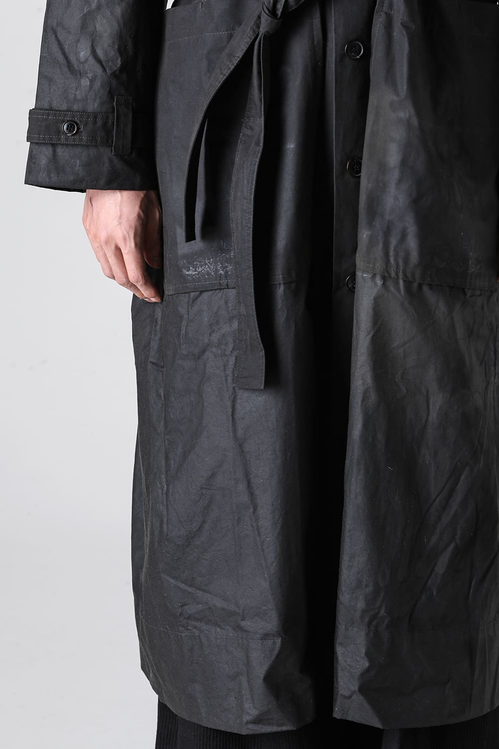 COAT#26 Black Khaki Waxed Cotton