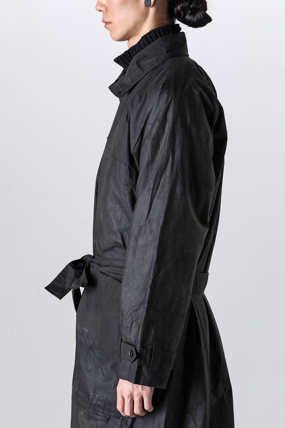 COAT#26 Black Khaki Waxed Cotton