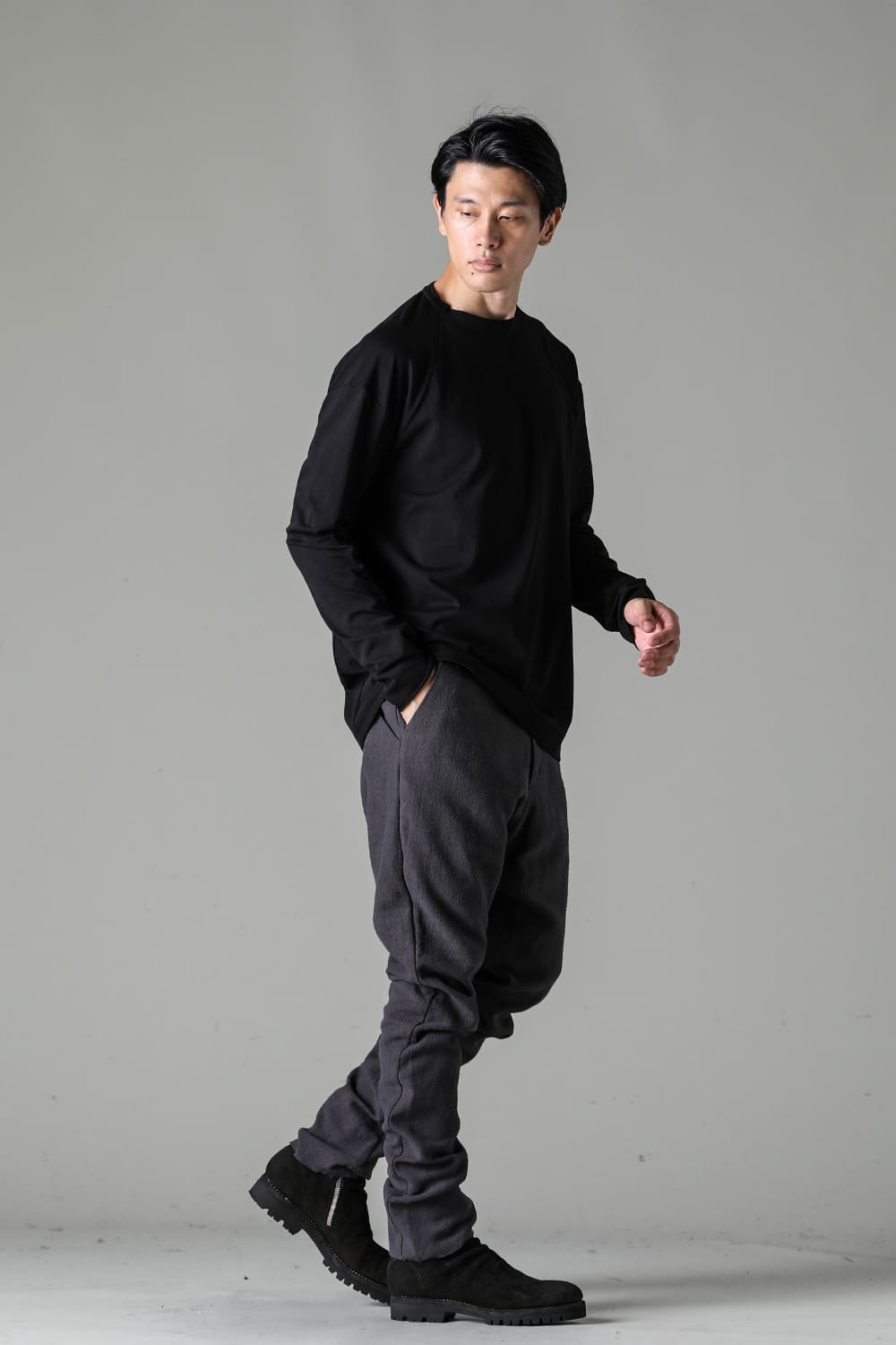 ロングスリーブ  ソフトジャージー ブラック