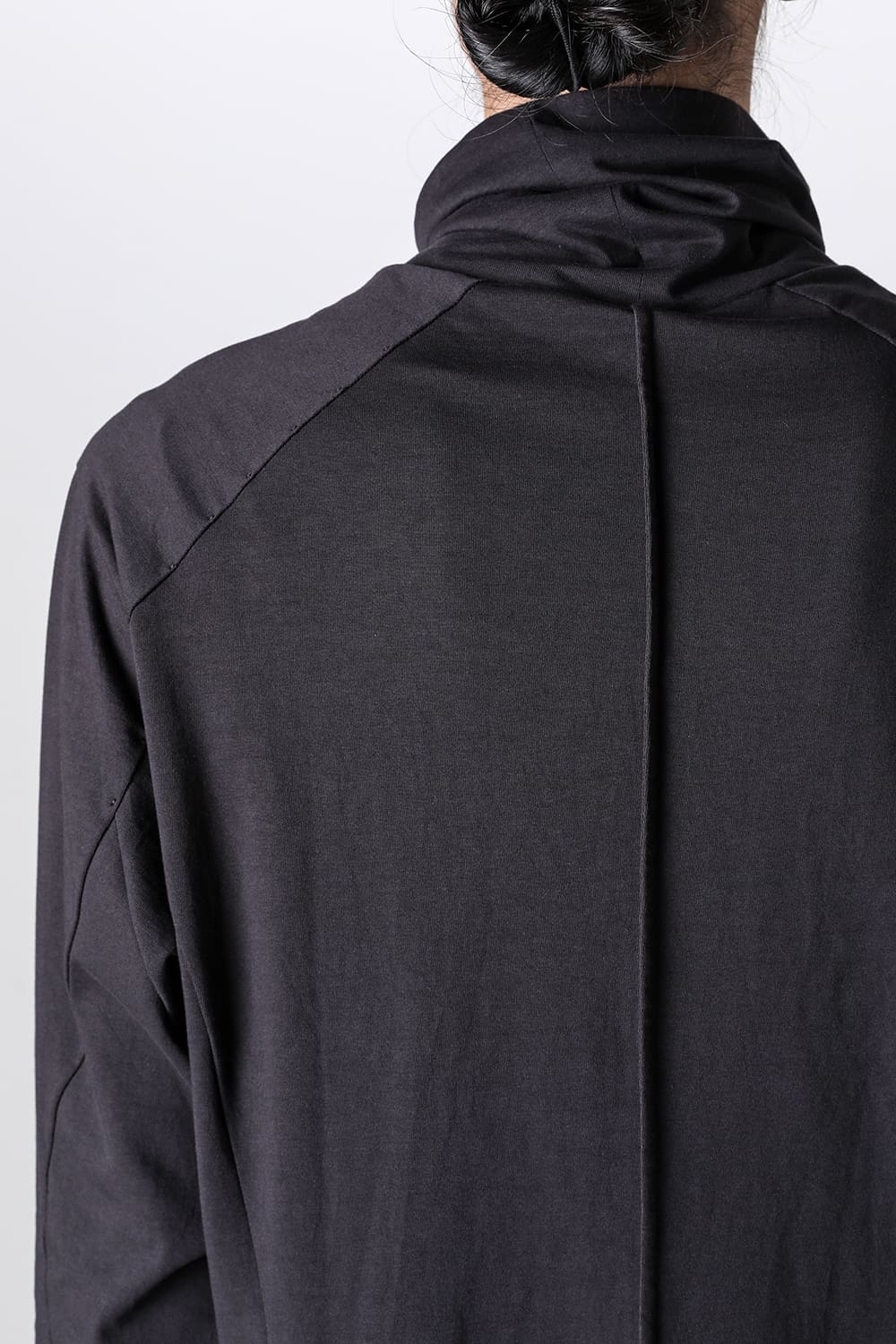 High neck long sleeve soft jersey Dark Chocolate