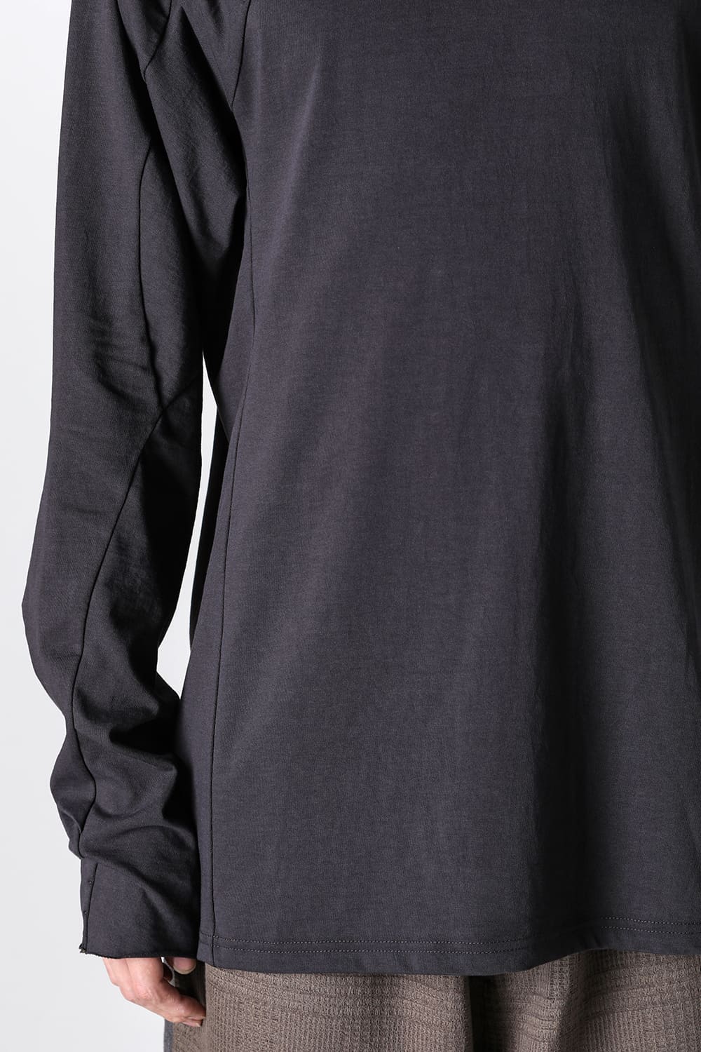 High neck long sleeve soft jersey Dark Chocolate