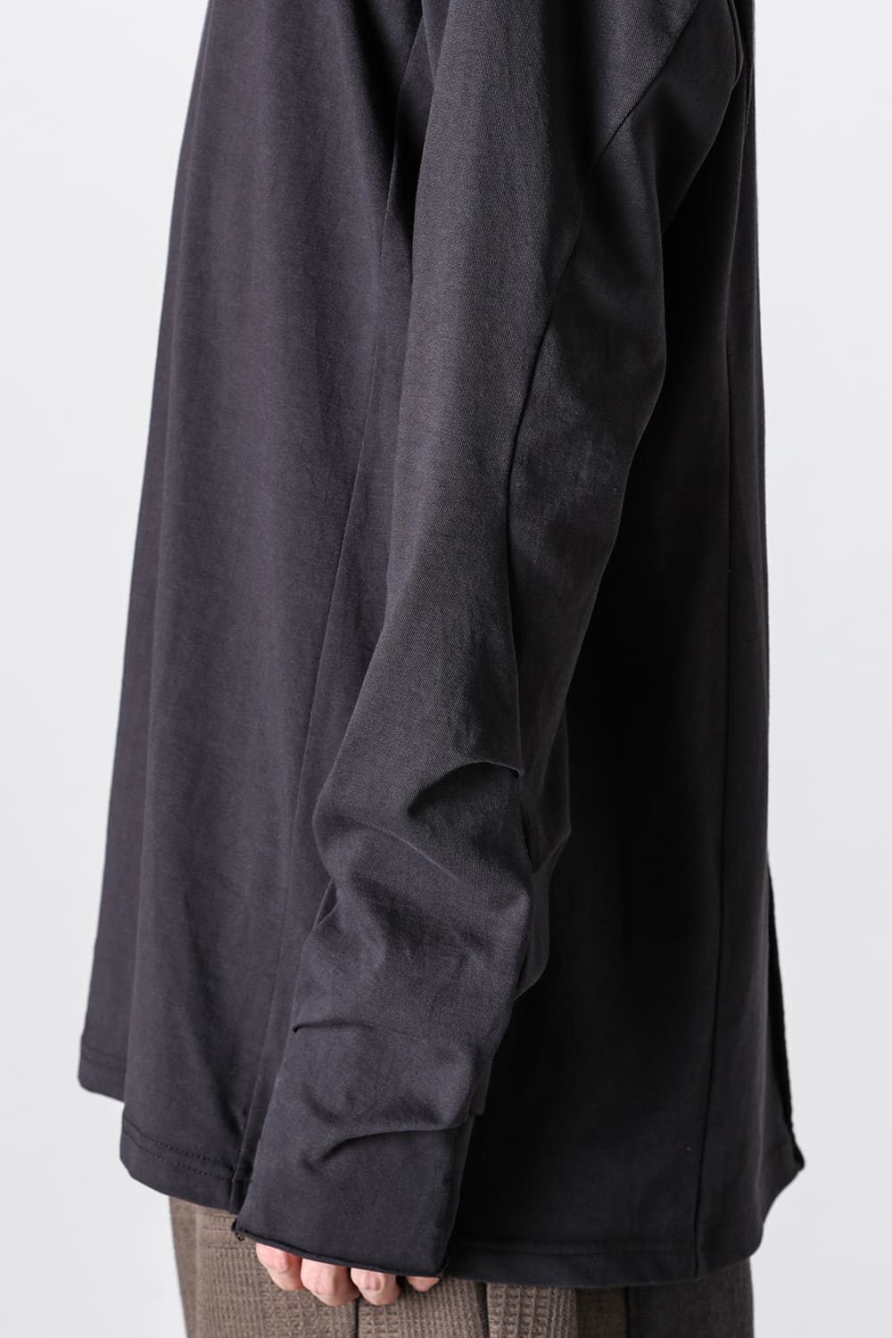 High neck long sleeve soft jersey Dark Chocolate