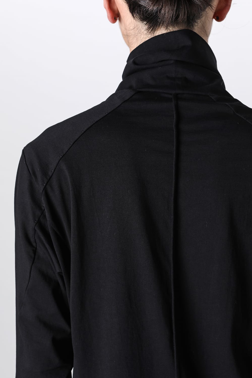 High neck long sleeve soft jersey Black
