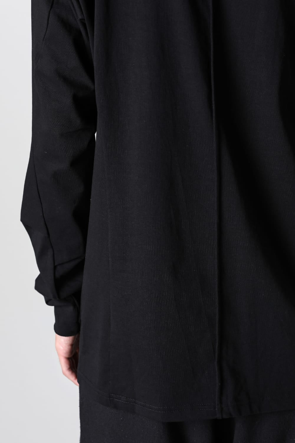 High neck long sleeve soft jersey Black