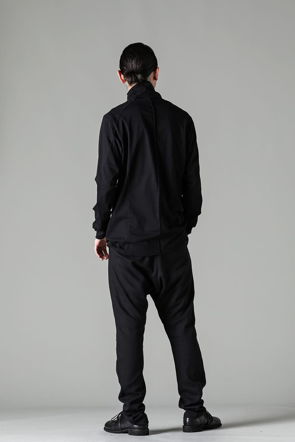 High neck long sleeve soft jersey Black