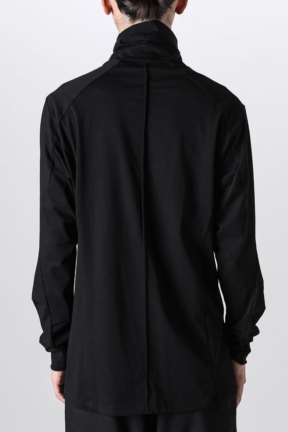 High neck long sleeve soft jersey Black