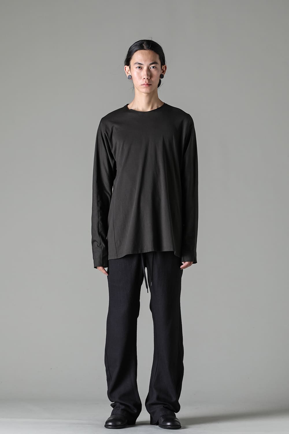 ロングスリーブ 80/3 ジャージー カーキ ブラウン