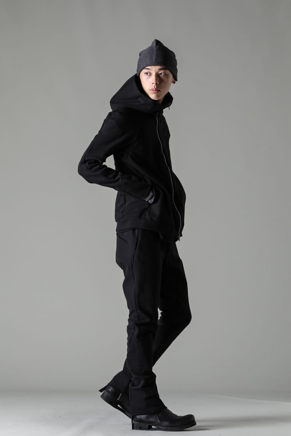 Hooded jacket stretch jersey