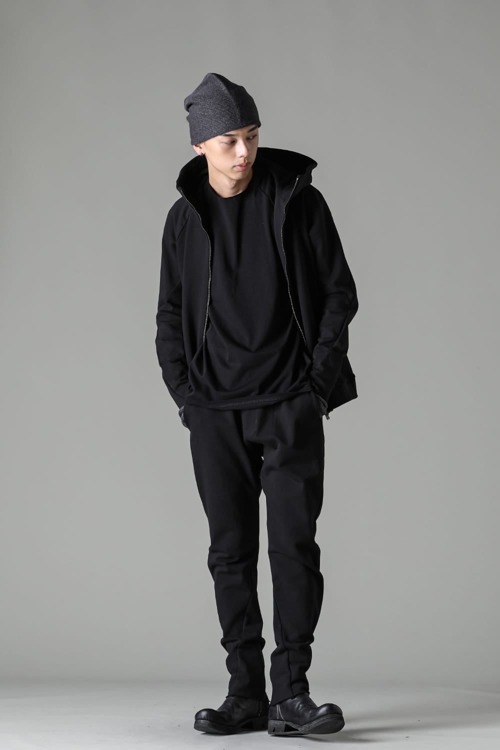 Hooded jacket stretch jersey