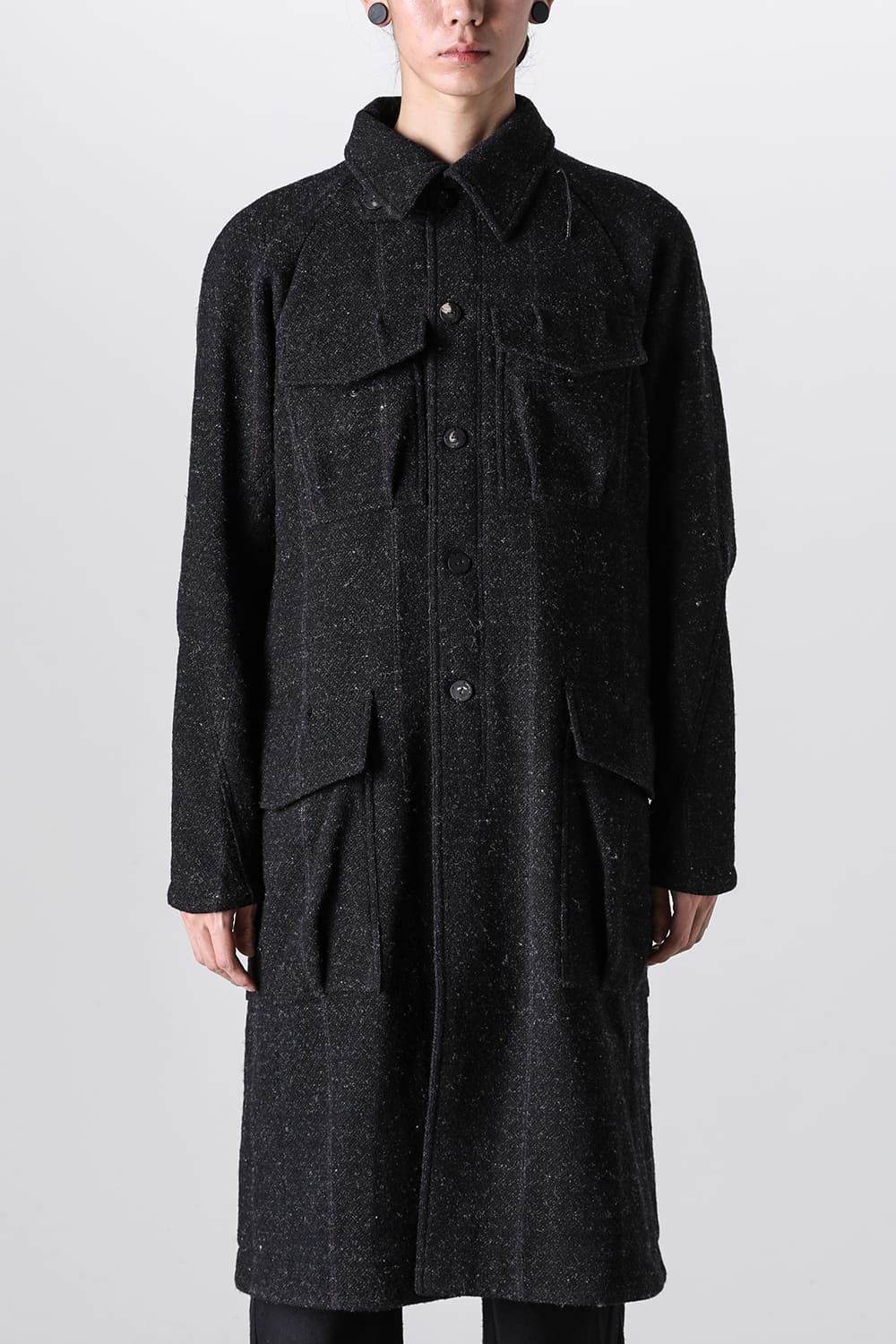 ハイネック コート シェットランド ウール