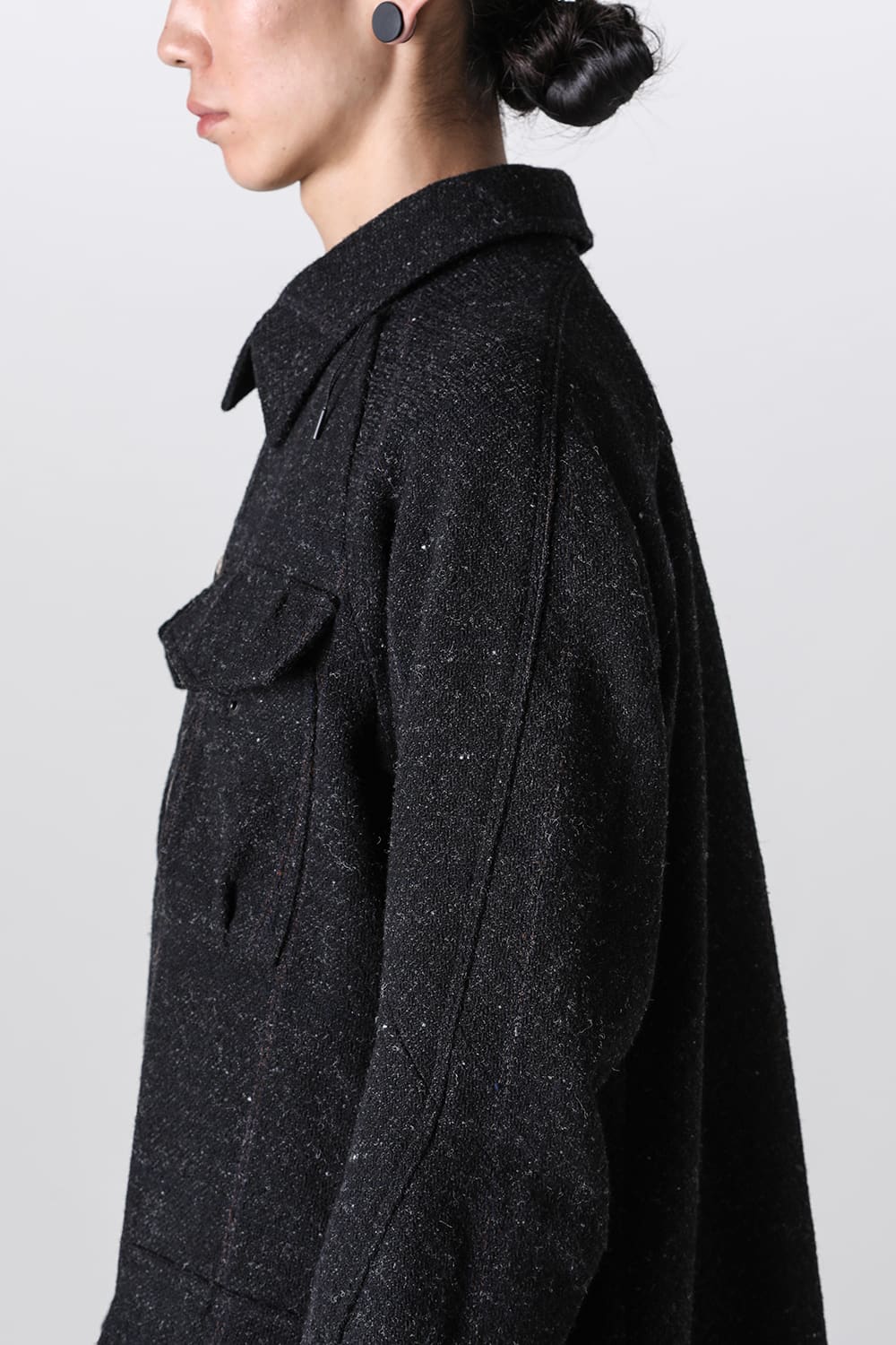 ハイネック コート シェットランド ウール