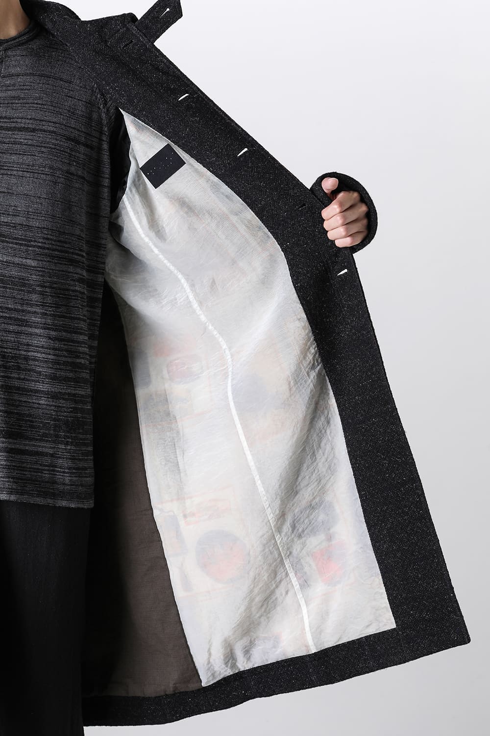 ハイネック コート シェットランド ウール