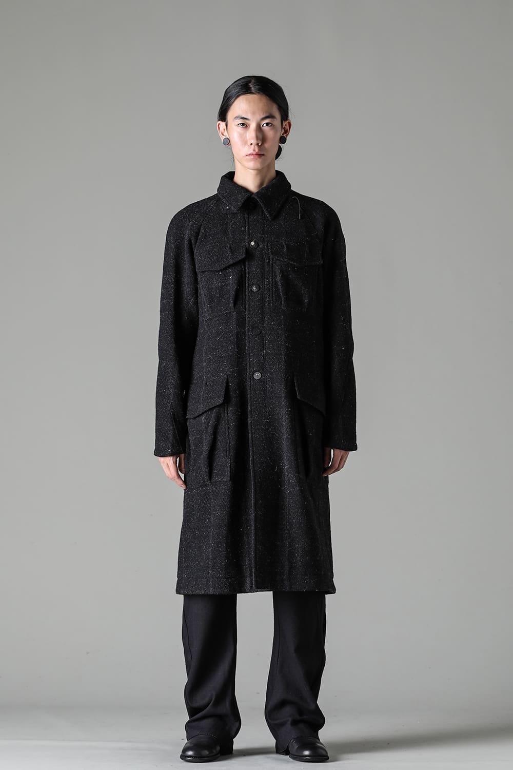 ハイネック コート シェットランド ウール