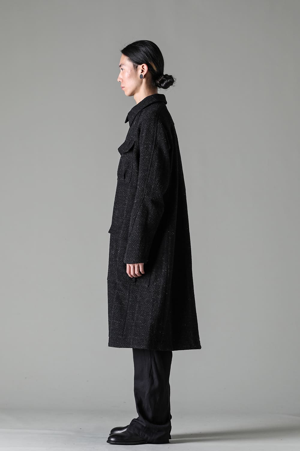 ハイネック コート シェットランド ウール