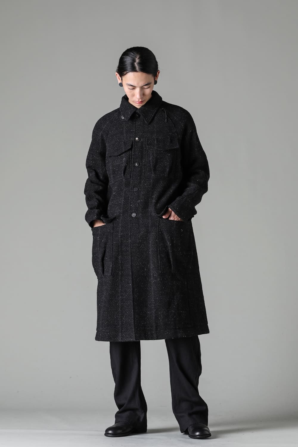 ハイネック コート シェットランド ウール