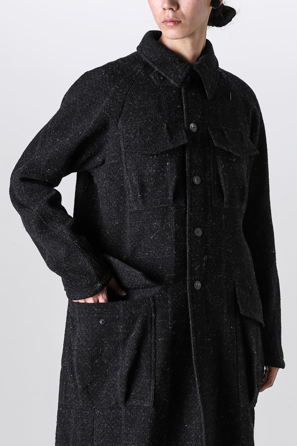 ハイネック コート シェットランド ウール