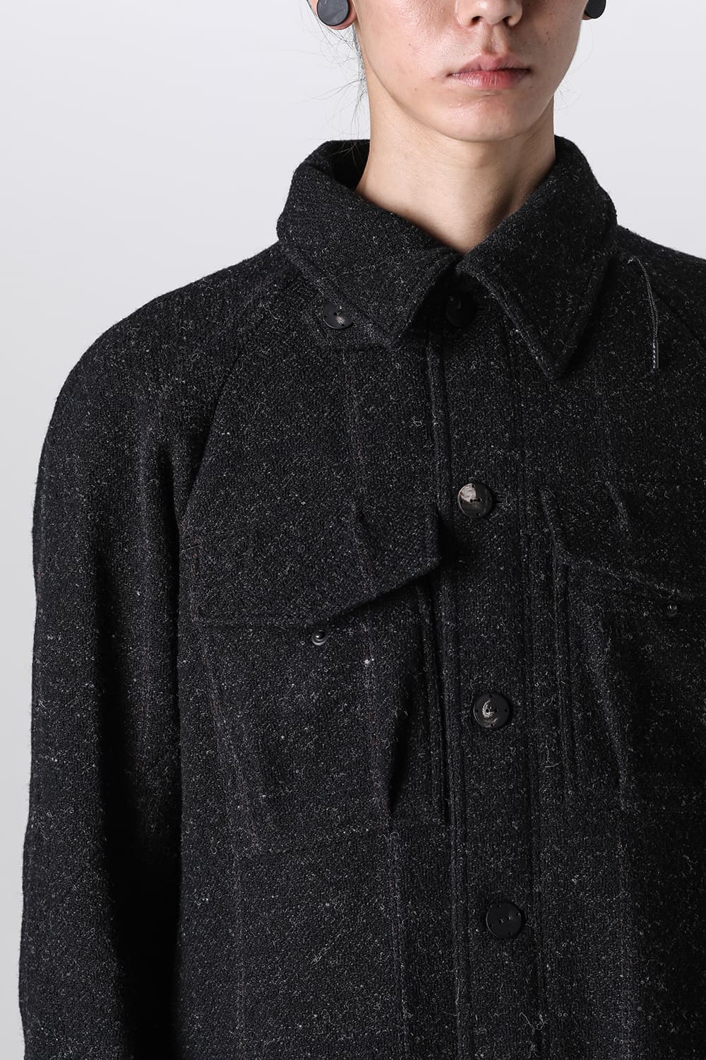 ハイネック コート シェットランド ウール