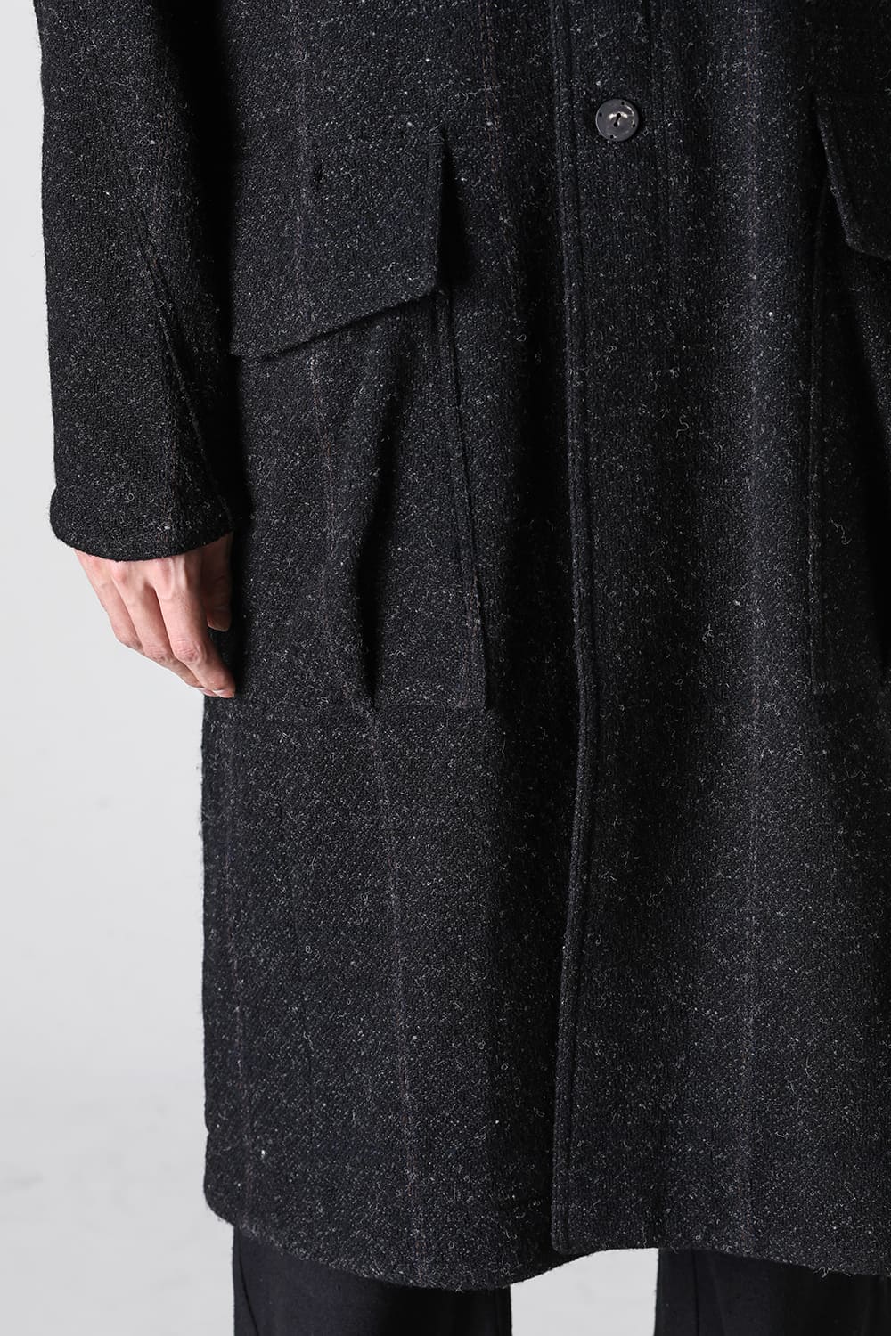 ハイネック コート シェットランド ウール