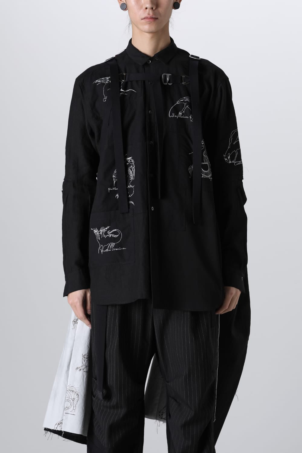 PATCHED CHESTER COAT BLACK / RED STITCH