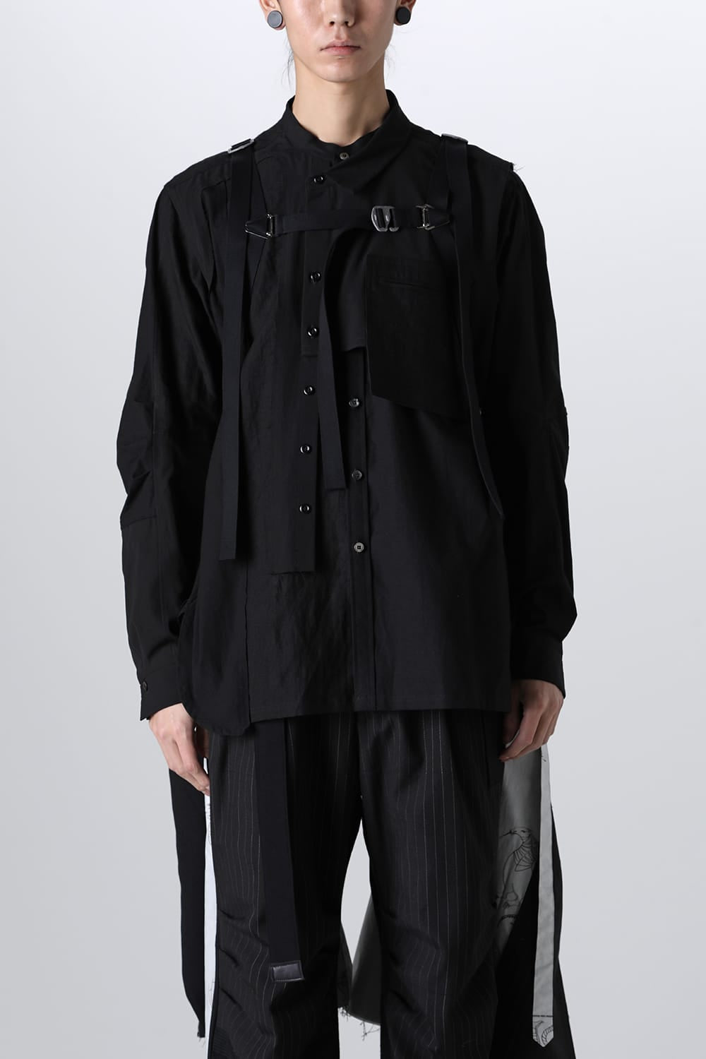 PATCHED CHESTER COAT BLACK / WHITE STITCH