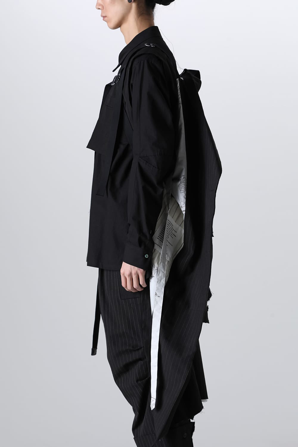 PATCHED CHESTER COAT BLACK / WHITE STITCH