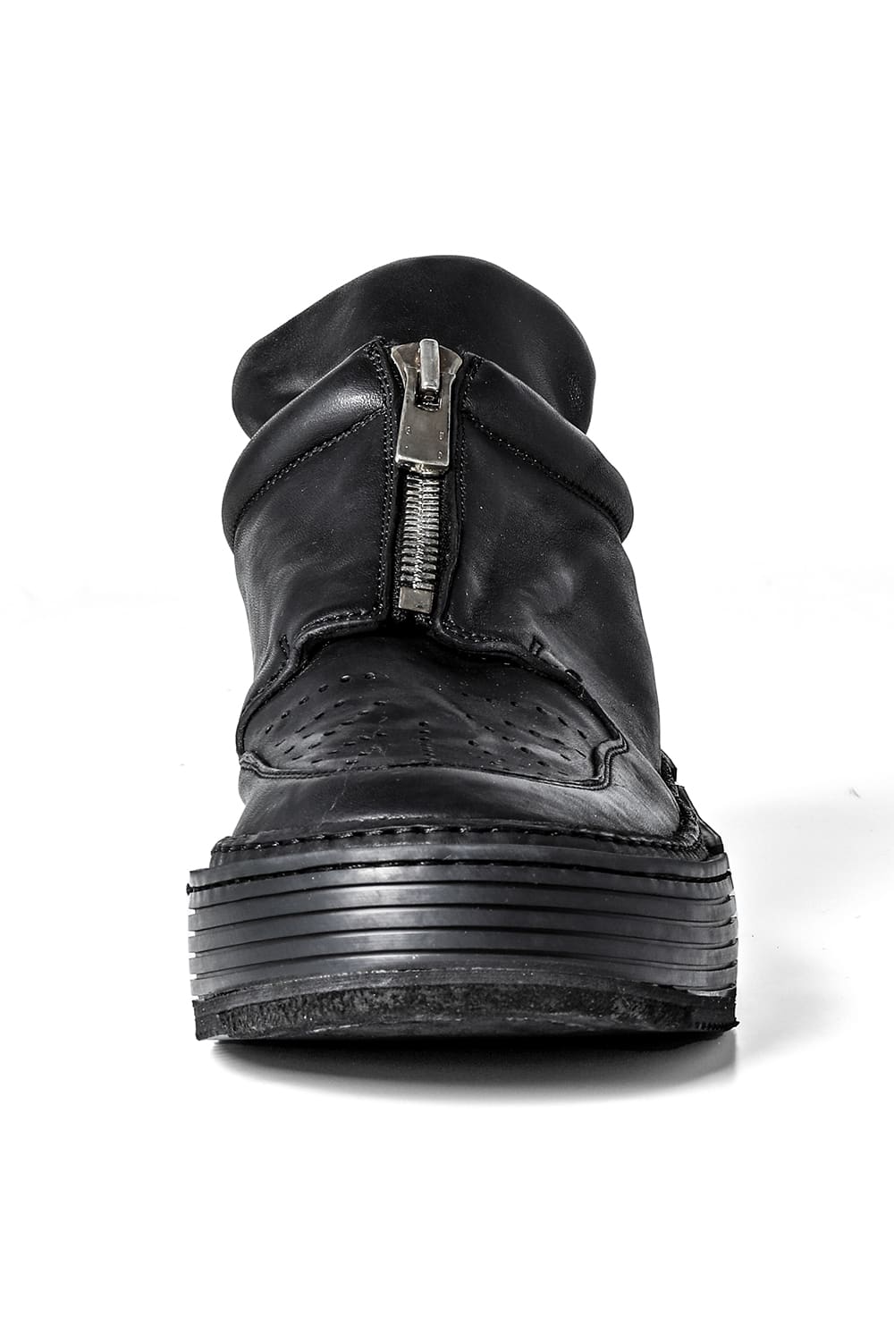 Front Zip Sneaker Horse Full Grain Leather GJ01