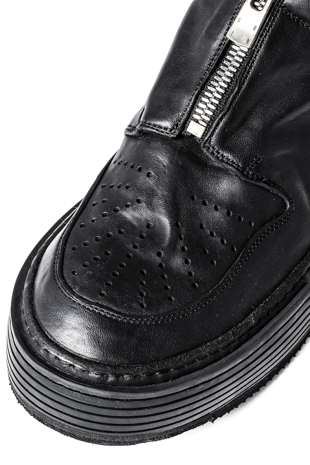 Front Zip Sneaker Horse Full Grain Leather GJ01