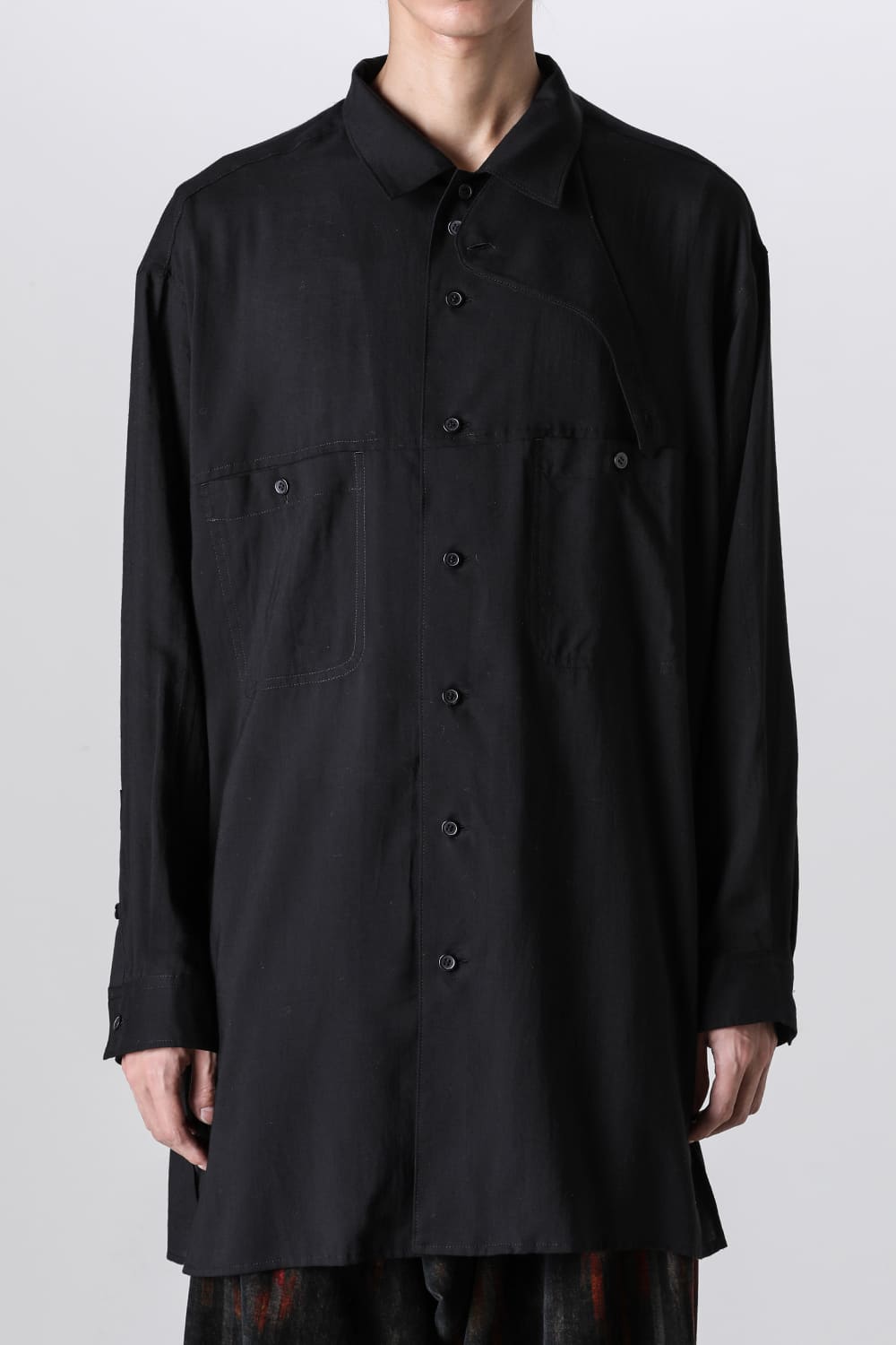 Open Collar Chin Frap Blouse