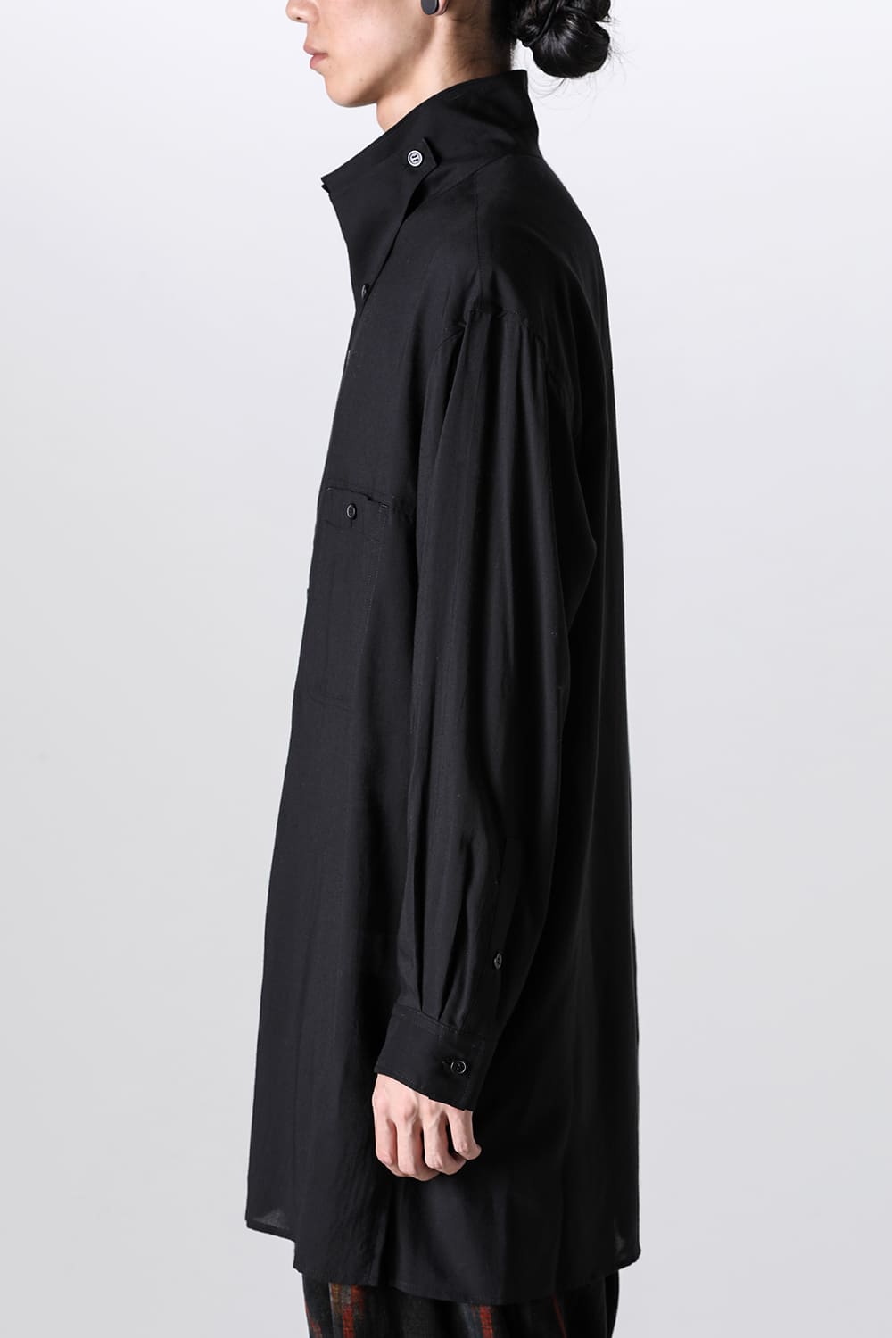 Open Collar Chin Frap Blouse