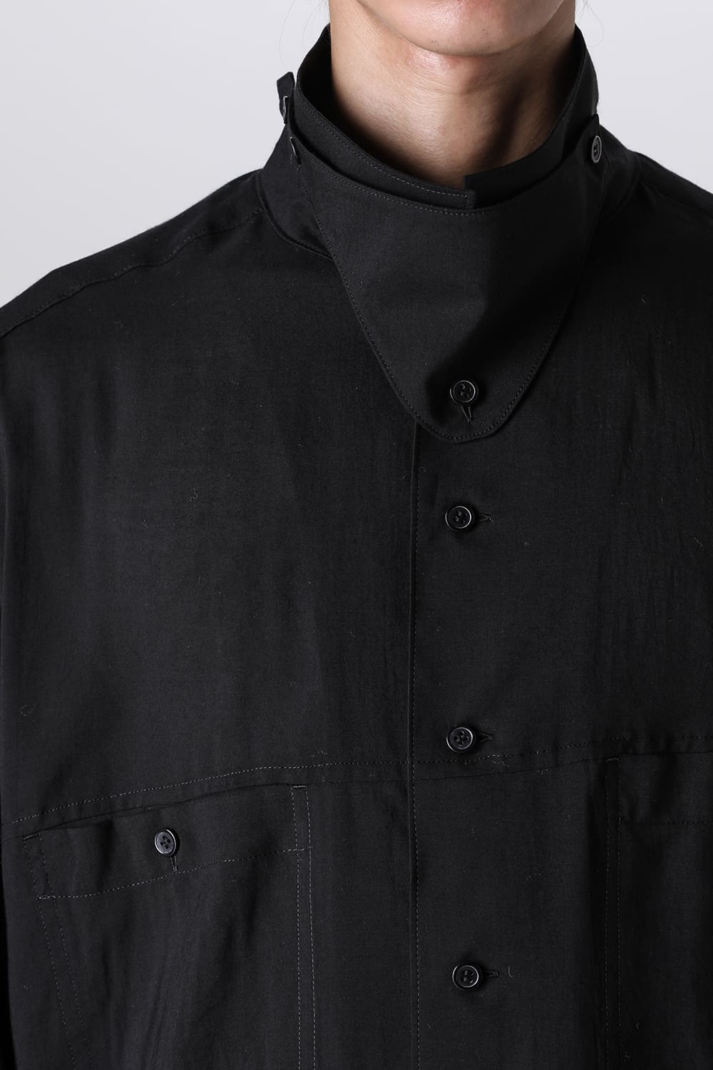 Open Collar Chin Frap Blouse