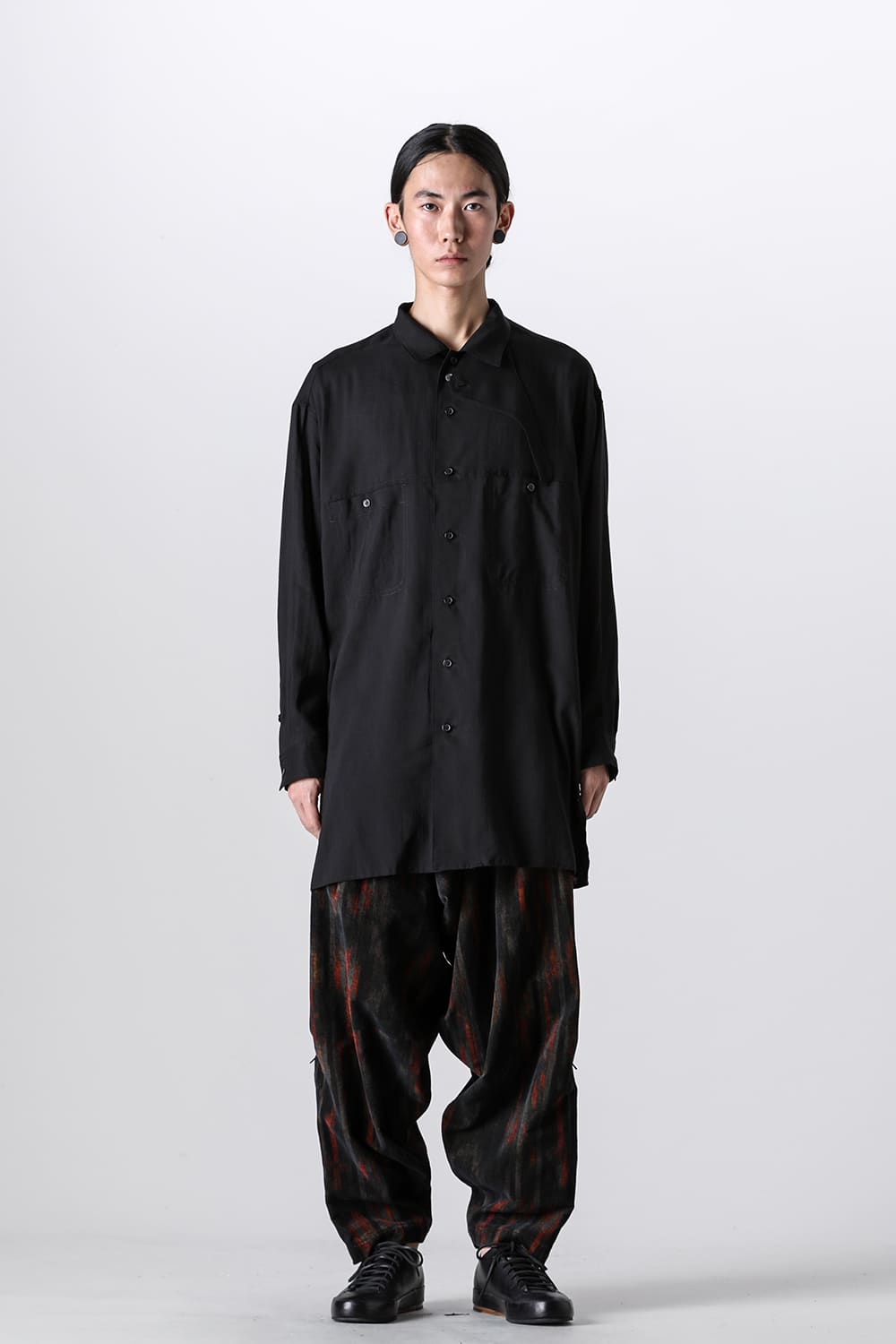 Open Collar Chin Frap Blouse