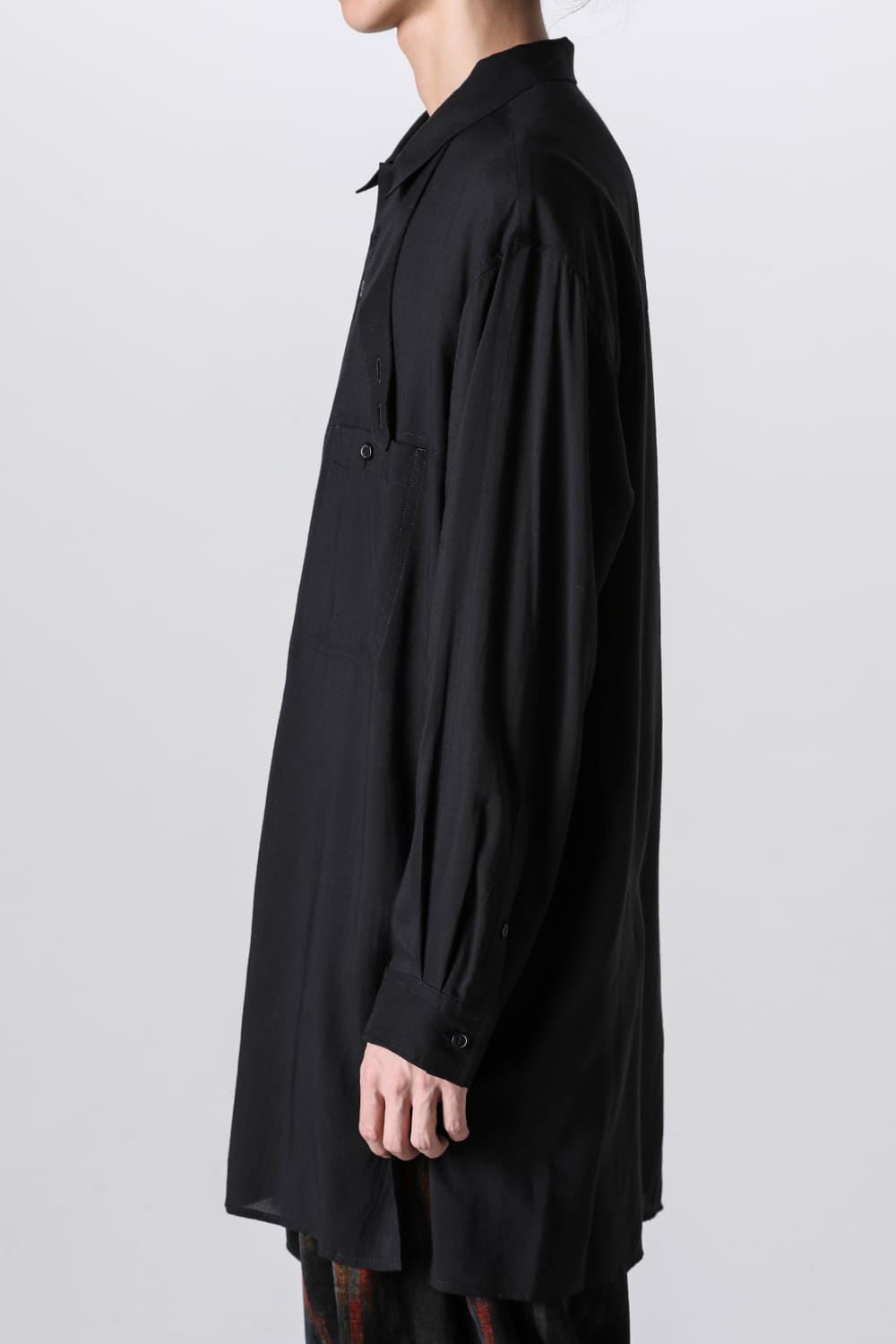 Open Collar Chin Frap Blouse