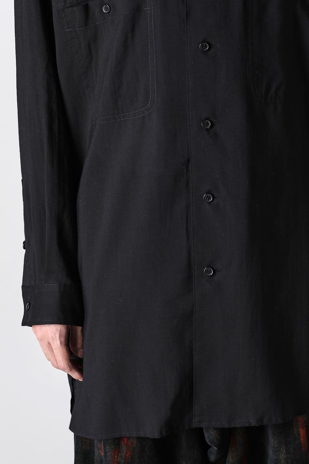 Open Collar Chin Frap Blouse