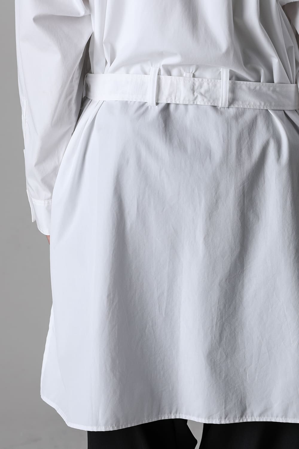 Left 2Layered Chain Stitch Gown Blouse White