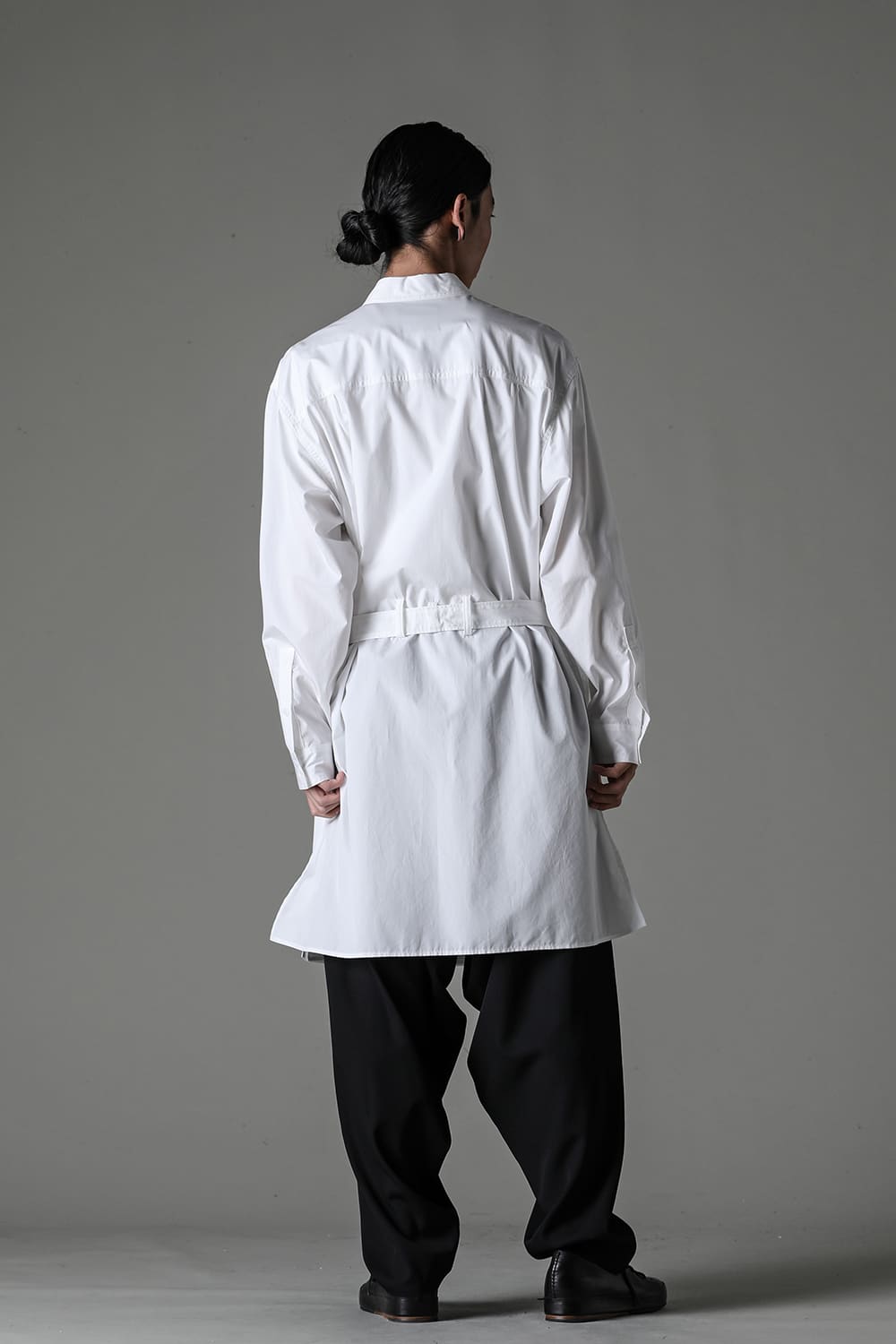 Left 2Layered Chain Stitch Gown Blouse White