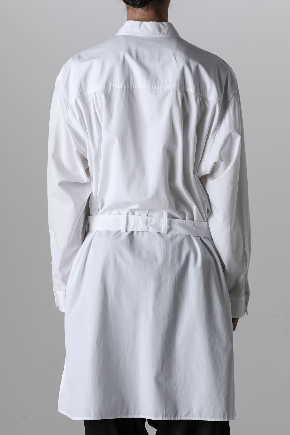 Left 2Layered Chain Stitch Gown Blouse White