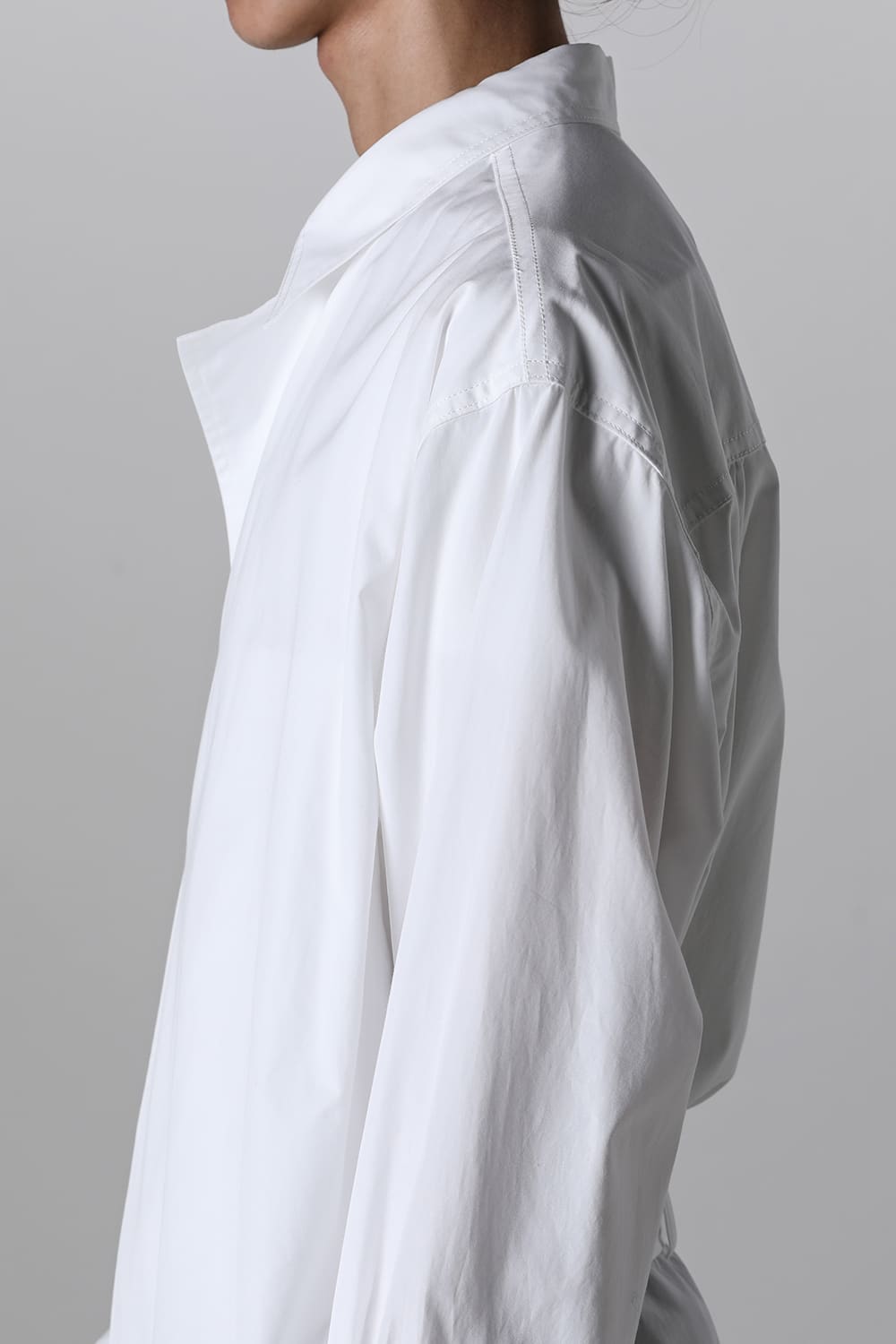 Left 2Layered Chain Stitch Gown Blouse White