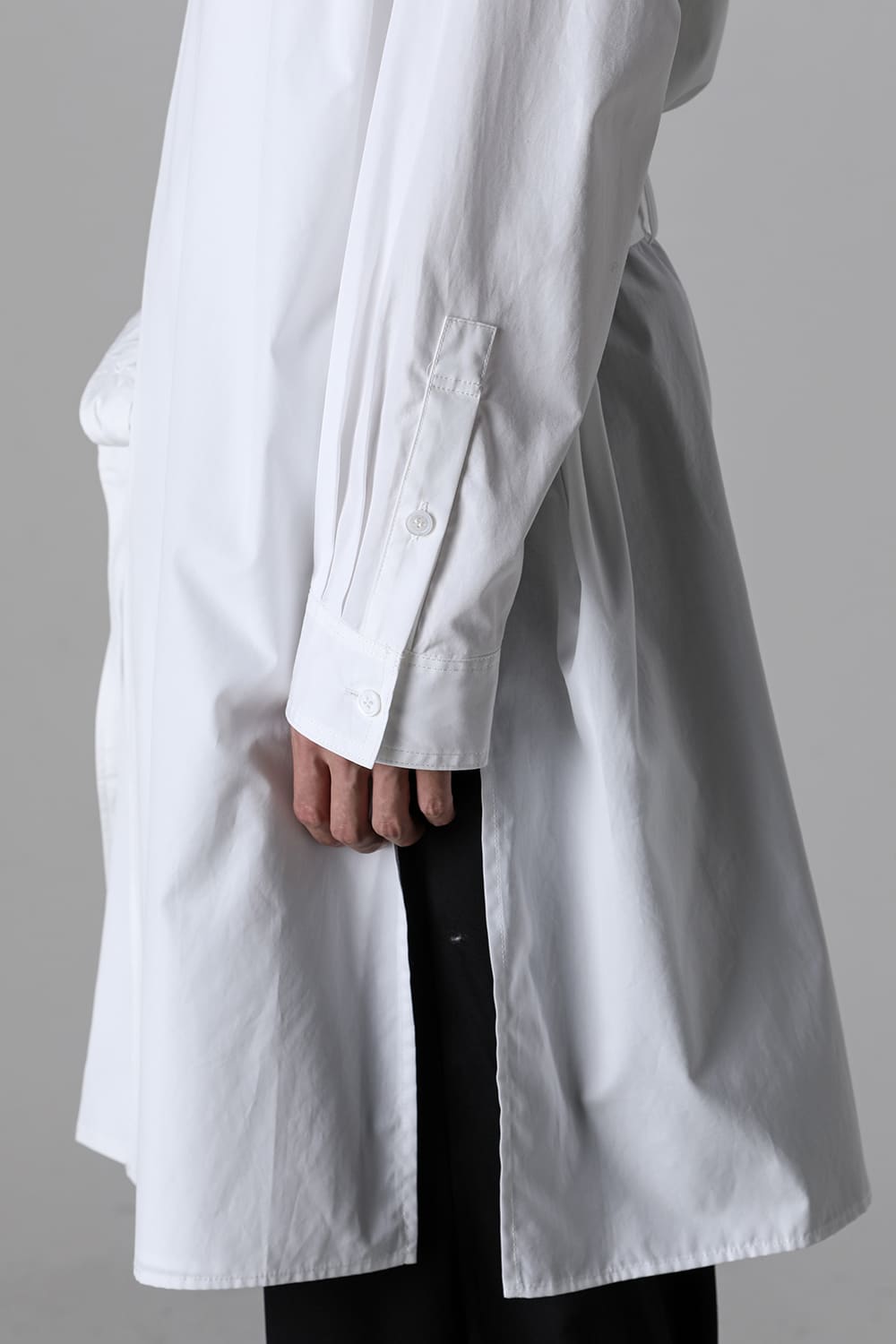 Left 2Layered Chain Stitch Gown Blouse White