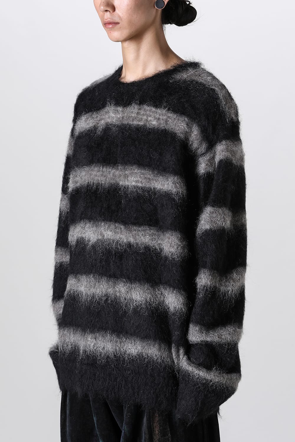 Round Neck Long Sleeve Knit Black