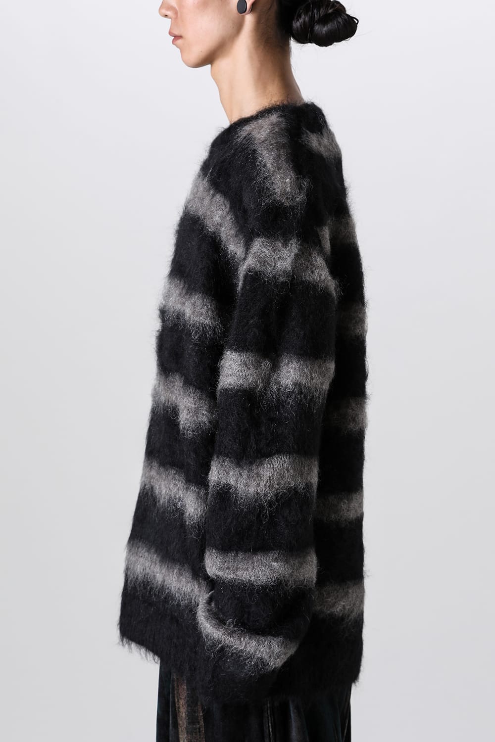 Round Neck Long Sleeve Knit Black