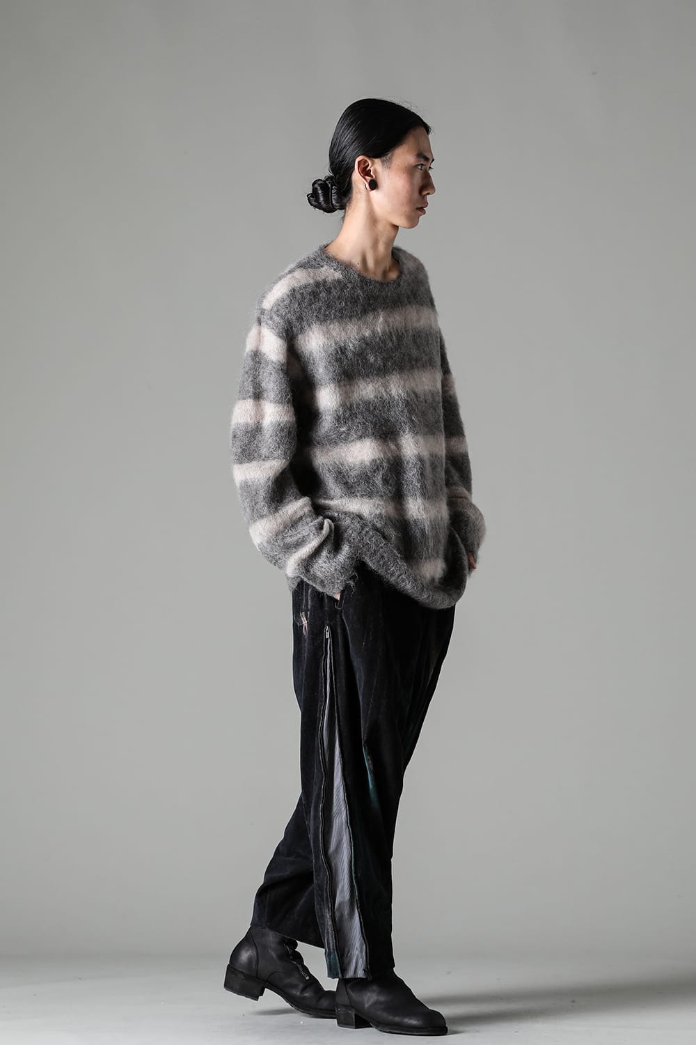 Round Neck Long Sleeve Knit Brown