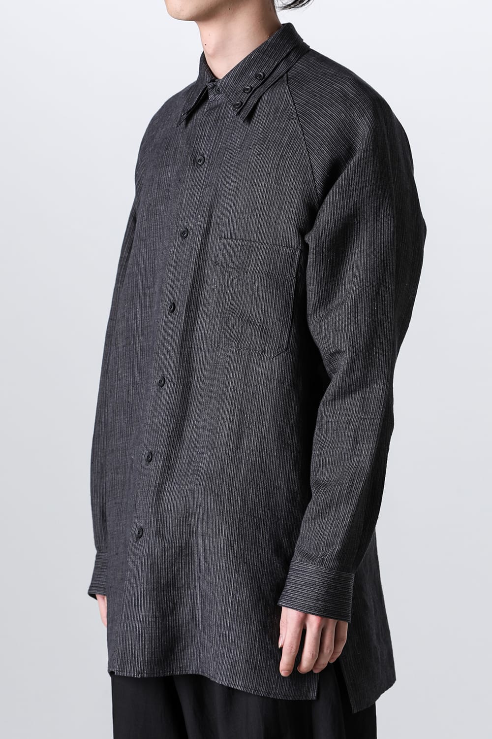 Double Collar Decorative Button Blouse