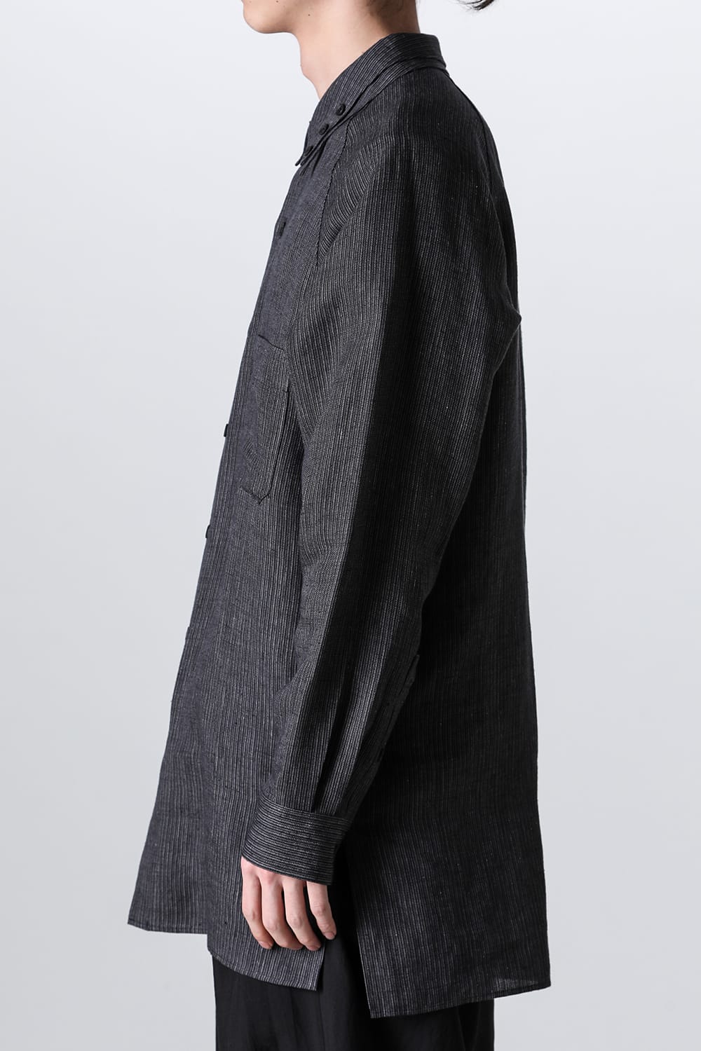 Double Collar Decorative Button Blouse