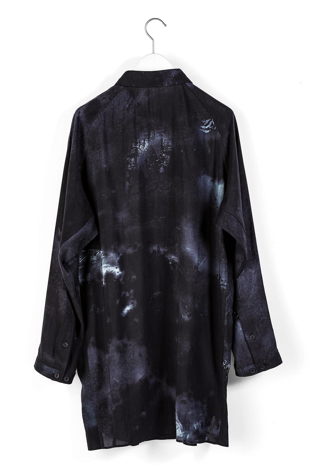 Print Side Gusset Blouse Black