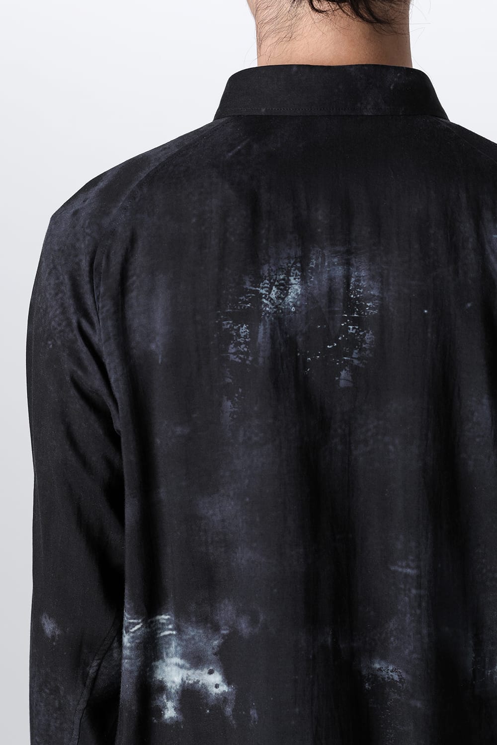 Print Side Gusset Blouse Black