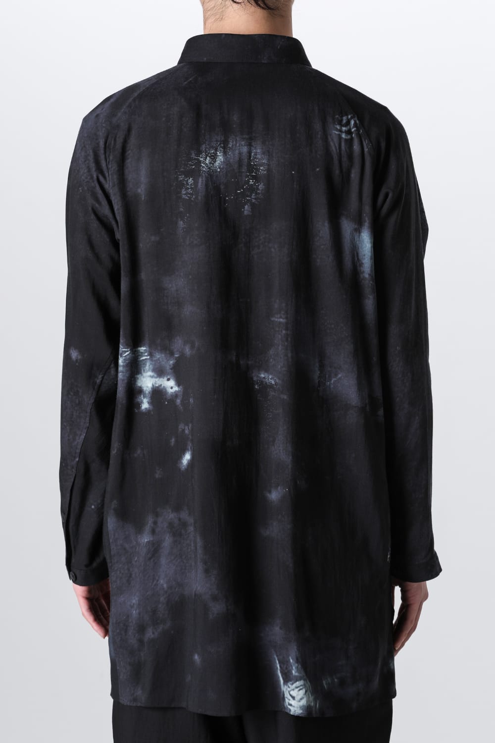 Print Side Gusset Blouse Black