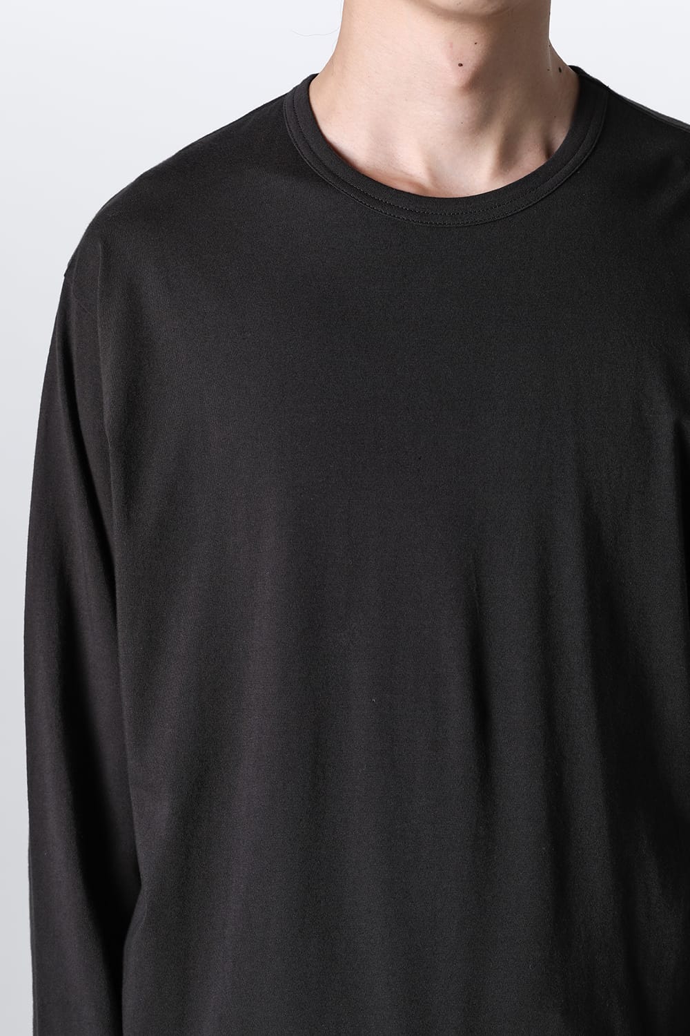 Crew Neck Long Sleeve T-Shirt Charcoal