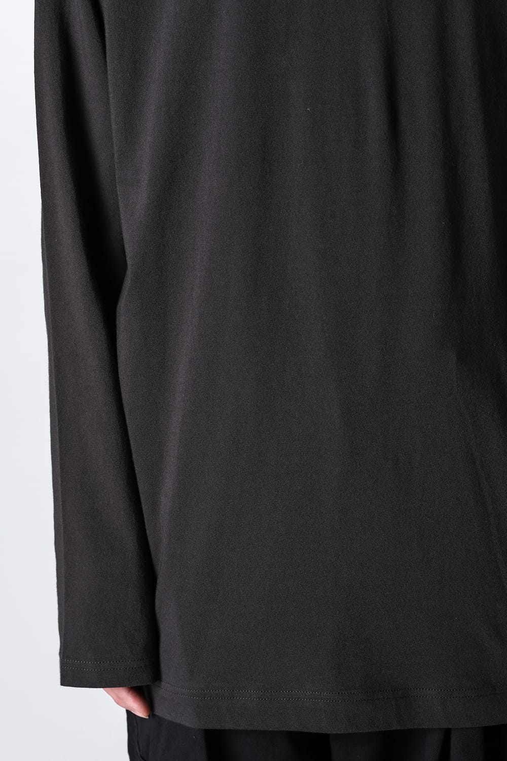 Crew Neck Long Sleeve T-Shirt Charcoal